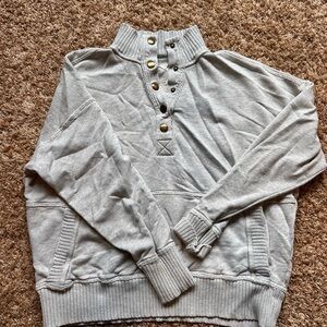 Aerie Light Gray Knit Sweatshirt